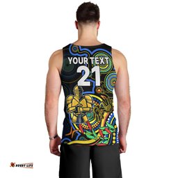 Custom Titans Rugby Aboriginal Art Men Tank Top NAIDOC Indigenous Tribal