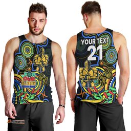Custom Titans Rugby Aboriginal Art Men Tank Top NAIDOC Indigenous Tribal