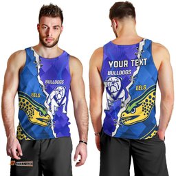 Personalised Bulldogs Mix Parramatta Eels Rugby Men Tank Top Sporty Version