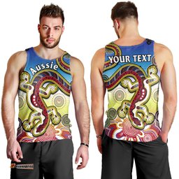 (Custom Personalised) Australia Men Tank Top Indigenous Red Lizard Love Aussie Artsy
