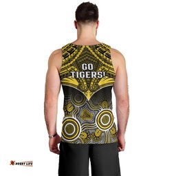Richmond Football Men Tank Top Tigers Aboriginal Mix Polynesian Pattern