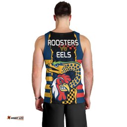 NRL Eels Combine Roosters Rugby Men Tank Top Sporty Style