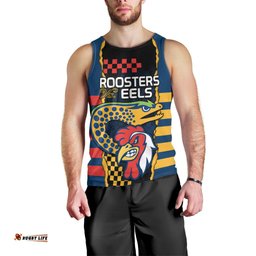 NRL Eels Combine Roosters Rugby Men Tank Top Sporty Style
