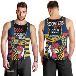 NRL Eels Combine Roosters Rugby Men Tank Top Sporty Style