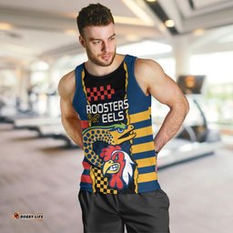 NRL Eels Combine Roosters Rugby Men Tank Top Sporty Style