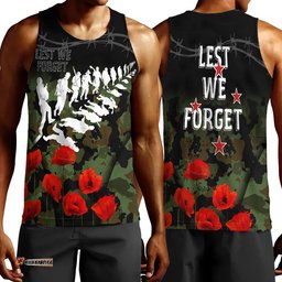 Vibe Hoodie Clothing - New Zealand Anzac Lest We Forget Poppy Camo Men Tank Top