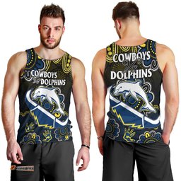 NRL Combine Dolphins and Cowboys Men Tank Top Aboriginal