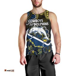 NRL Combine Dolphins and Cowboys Men Tank Top Aboriginal