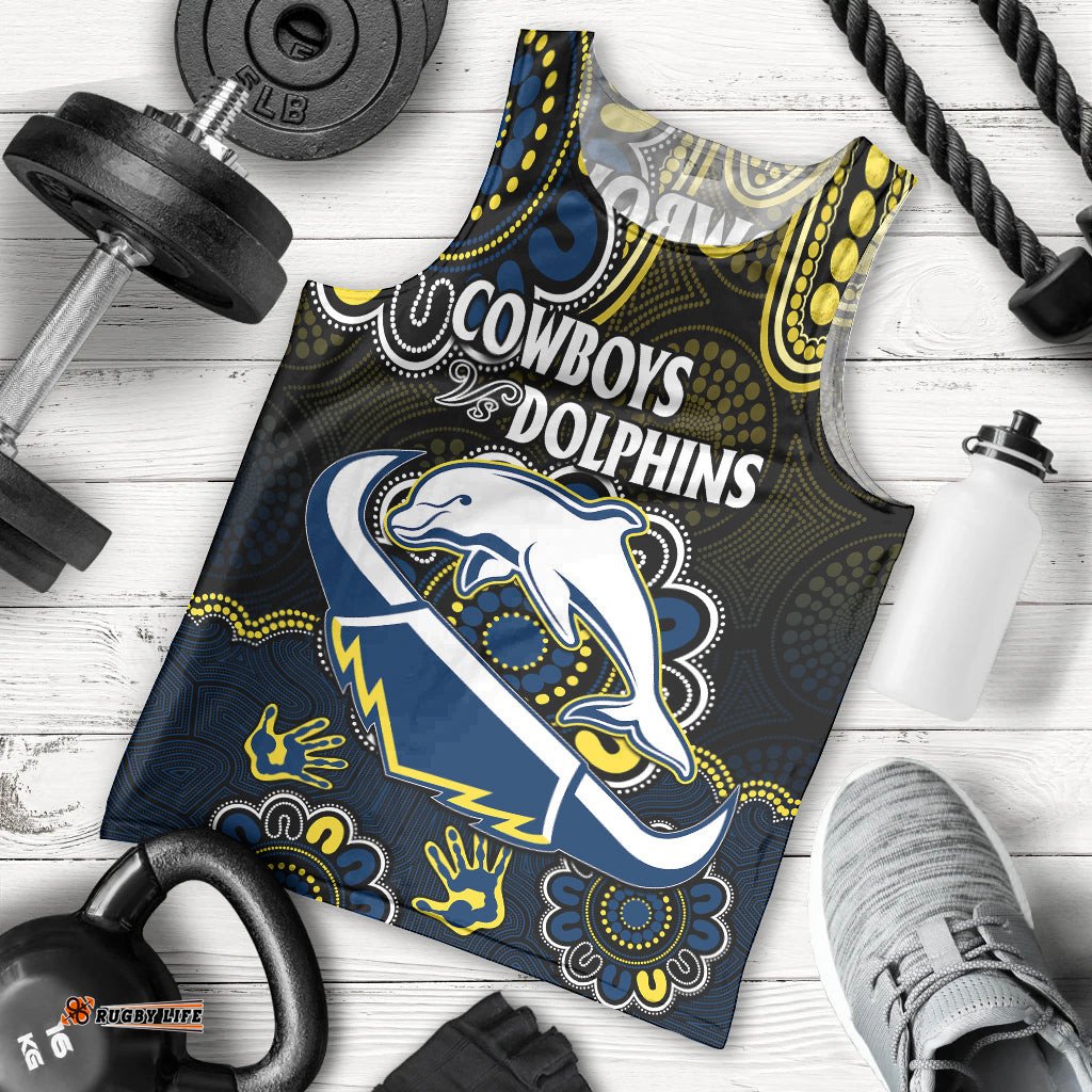 NRL Combine Dolphins and Cowboys Men Tank Top Aboriginal