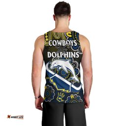 NRL Combine Dolphins and Cowboys Men Tank Top Aboriginal