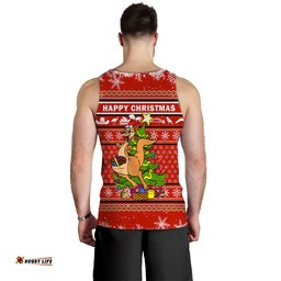 Australia Christmas Kangaroo Aboriginal Pattern Men Tank Top -