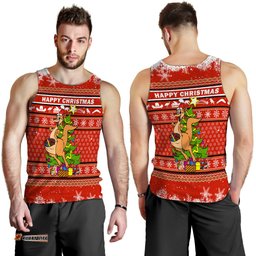 Australia Christmas Kangaroo Aboriginal Pattern Men Tank Top -