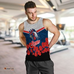 (Custom Personalised) Roosters Anzac Day Men Tank Top - Indigenous Art -