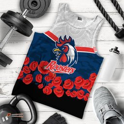(Custom Personalised) Roosters Anzac Day Men Tank Top - Indigenous Art -