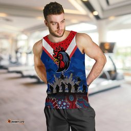 Roosters Rugby Personalised Men Tank Top Anzac Day Camouflage Vibes