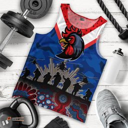 Roosters Rugby Personalised Men Tank Top Anzac Day Camouflage Vibes
