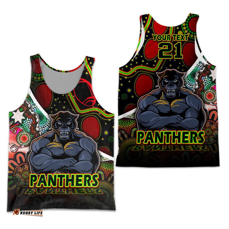 (Custom Personalised) Penrith Panthers Men Tank Top Strong Panthers Legend With Special Aboriginal Style