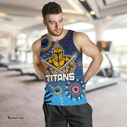 Naidoc Titans Men Tank Top Gold Coast Aboriginal