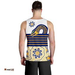 Eels Rugby Men Tank Top Indigenous Parramatta Newest White