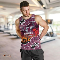 (Custom Personalised) Anzac Day NRL - Sea Eagles Men Tank Top Aboriginal Lizard Patterns
