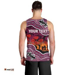 (Custom Personalised) Anzac Day NRL - Sea Eagles Men Tank Top Aboriginal Lizard Patterns