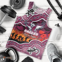 (Custom Personalised) Anzac Day NRL - Sea Eagles Men Tank Top Aboriginal Lizard Patterns