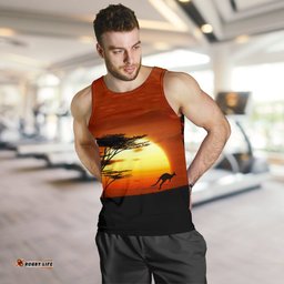 Men Tank Top - Kangaroo Mens Tank Sunset Ver01