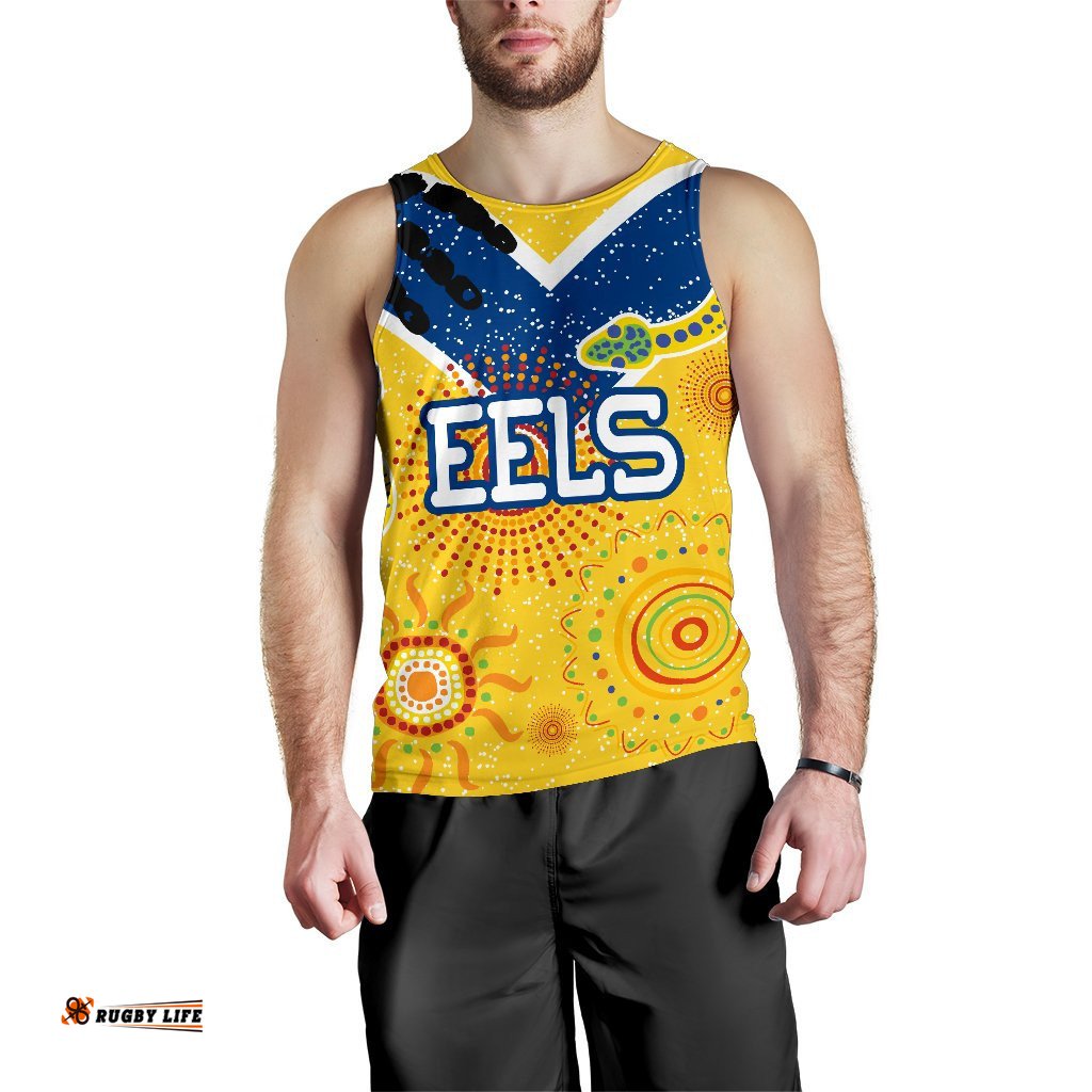 Parramatta Eels Men Tank Top Ethnic Style