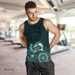 Australia Aboriginal Men Tank Top Dolphin Green