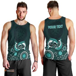 Australia Aboriginal Men Tank Top Dolphin Green