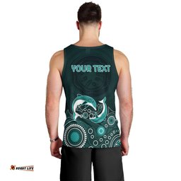 Australia Aboriginal Men Tank Top Dolphin Green