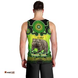 Personalised Australia Taurus Wombat Zodiac Men Tank Top Auz Astrology Aboriginal - Green