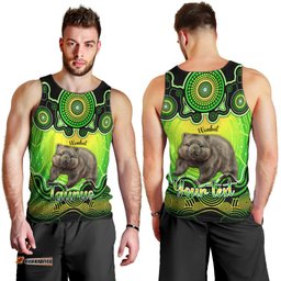 Personalised Australia Taurus Wombat Zodiac Men Tank Top Auz Astrology Aboriginal - Green
