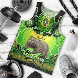 Personalised Australia Taurus Wombat Zodiac Men Tank Top Auz Astrology Aboriginal - Green