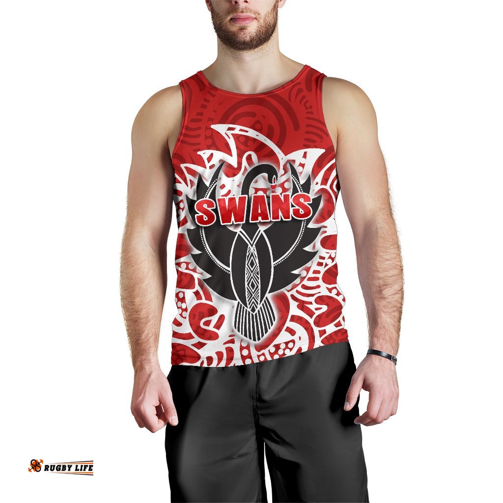 Sydney Men Tank Top Simple Indigenous Swans