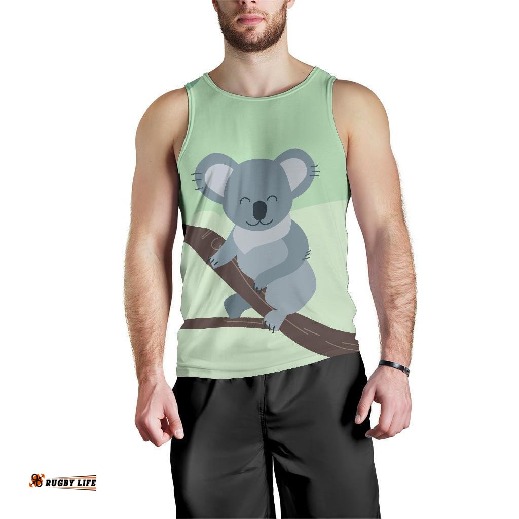 Men Tank Top - Koala Mens Tank Happy
