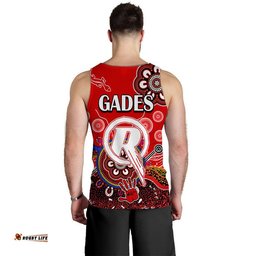 Melbourne Renegades Men Tank Top Cricket Indigenous Aboriginal Lizard Version