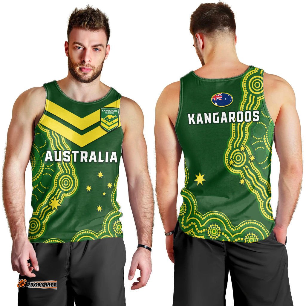 Australia Rugby Men Tank Top The Kangaroos Champions Pacific Indigenous