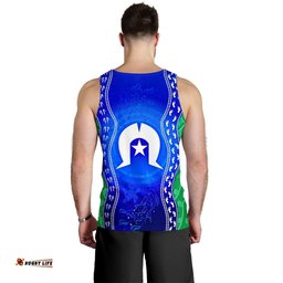 Custom Torres Strait Islanders Men's Tank Top - Torres Symbol With Aboriginal Patterns