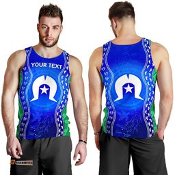 Custom Torres Strait Islanders Men's Tank Top - Torres Symbol With Aboriginal Patterns