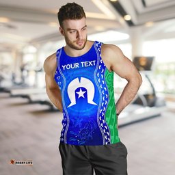 Custom Torres Strait Islanders Men's Tank Top - Torres Symbol With Aboriginal Patterns