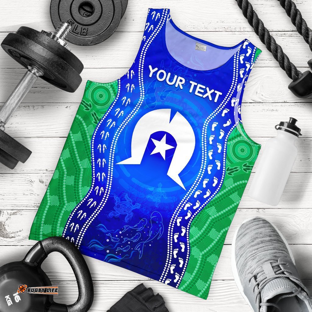 Custom Torres Strait Islanders Men's Tank Top - Torres Symbol With Aboriginal Patterns