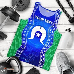 Custom Torres Strait Islanders Men's Tank Top - Torres Symbol With Aboriginal Patterns