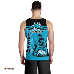 Cronulla-Sutherland Sharks Tank Top Personalized Pentagon Style- NRL