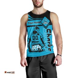 Cronulla-Sutherland Sharks Tank Top Personalized Pentagon Style- NRL