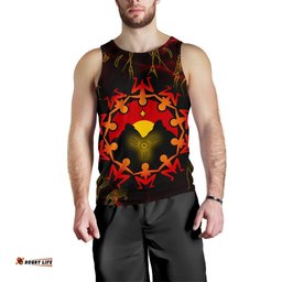 Aboriginal Men's Tank Top - Australia Map and Indigenous Flag