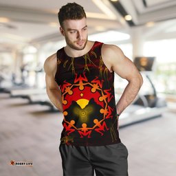 Aboriginal Men's Tank Top - Australia Map and Indigenous Flag