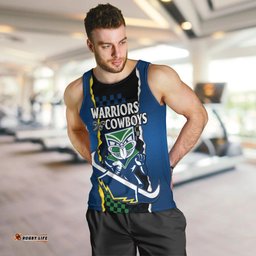 (Custom Text And Number) NRL Combine Warriors and Cowboys Men Tank Top
