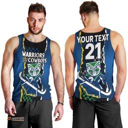 (Custom Text And Number) NRL Combine Warriors and Cowboys Men Tank Top