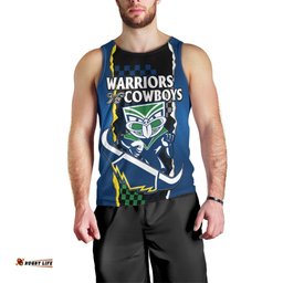 (Custom Text And Number) NRL Combine Warriors and Cowboys Men Tank Top